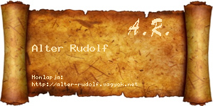 Alter Rudolf névjegykártya
